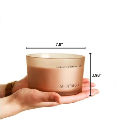 Luxury Scented Candles - Sandalwood Bergamot Jasmine | 20 Oz 3 Wick | 55 Hours Burn | Non-Toxic Soy Wax for Gifts & Home Decor - Buy Online on GoSupps.com