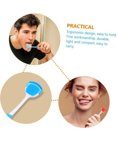 Professional Tongue Cleaner Brush - Healeved 10 STK Adult Tongue Cleaning Tools - Effective Tongue Scraping & Oral Hygiene - 19.5x3x0.6cm - Buy Online on GoSupps.com