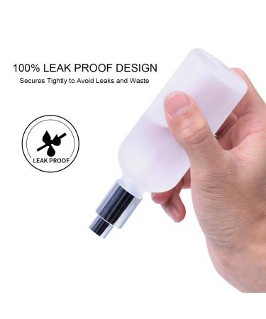 2-Pack 3.4oz Empty Frosted Glass Perfume Atomizer Spray Bottles - Fine Mist Spray, Silver Frosted Design - Buy Online on GoSupps.com