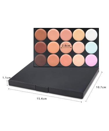 Wishesmar Concealer Palette - 15 Shades Color Corrector for Eye Rings | Camouflage Concealer & 8 Makeup Brushes | Perfect for Daily & Professional Use - Buy Online on GoSupps.com