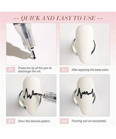 4 Stk Nail Art Painting Pen - Fast Drying Acrylic Graffiti Tool for Minimalist Nail Beauty | 1mm Lace DIY for Acrylic & Gel Nails - Buy Online on GoSupps.com