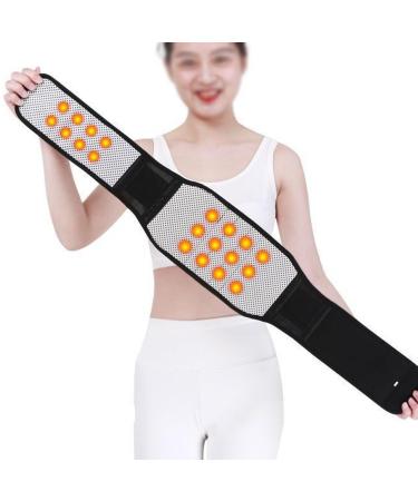 Self-warming magnetic therapy Lordosis support belt back support Double compression pain relief for men women women waist spine belly postoperative relaxation support (color: BL M (55-65kg) black