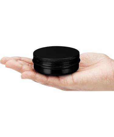 Belle Vous 60ml Round Aluminum Jars (24 pcs) - Black Metal Cans with Screw Cap for Travel Cosmetics Lip Balm & Sweets - Buy Online on GoSupps.com