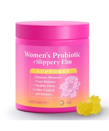 Yooloks Her Juicy Feminine Probiotics Gummies Premium Feminine Balance Gummies with Slippery Elm for Women's pH Balance Healthy Odor Flora and Immune Support 30-Day Supply