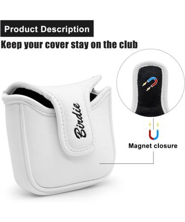 Golf Club Headcover Set - Birdie Birds Design for Driver, Fairway Wood, & Hybrid - White Mallet Putter Cover - 3pcs - Buy Online on GoSupps.com