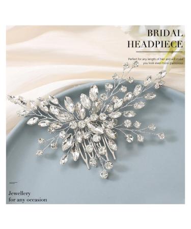 Easedaily Silver Crystal Wedding Hair Comb - Bridal Rhinestone Headpiece for Women and Girls - Buy Online on GoSupps.com