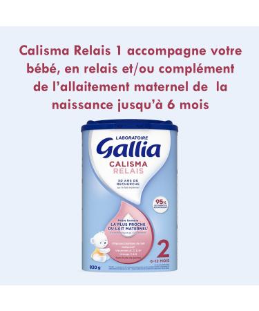 Laboratoire Gallia - Calisma 2 Relais - Milk Powder for Infants and Babies 2nd Age - Enriched with Vitamins A C & D - Palm Oil Free - From 6 to 12 Months - Pack of 3x830g - Buy Online on GoSupps.com