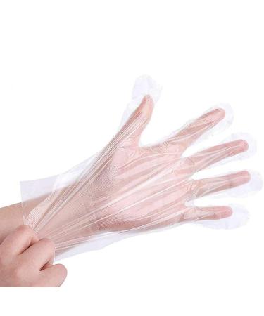 St llion 200 Pieces Disposable Transparent Food Prep Gloves for Cooking Cleaning Hair Dye Food Handling- One Size Fits Most Plastic Gloves Disposable