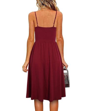 Women's Sleeveless Beach Maxi Dress - Summer 2023 | Spaghetti Strap A-line Sundress with Pockets in Wine - XX-Large - Buy Online on GoSupps.com