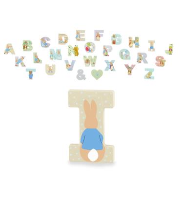 Peter Rabbit Wooden Letters by Orange Tree Toys Letter I with Peter - Alphabet Animal Letter for Personalised Baby Name Toy Box Door Wall Decorations Animals Nursery Decor Boys Girls Bedroom