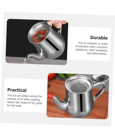 Zerodeko 4pcs Stainless Steel Oil Pot Spice Bottles Pot Bacon Grease Container Olive Oil Container Syrup Jar Keeper Oils Filter Pot Stainless Steel Container Seasoning Pot Oil Bottle Olives 20x15cmx4pcs Silverx4pcs - Buy Online on GoSupps.com