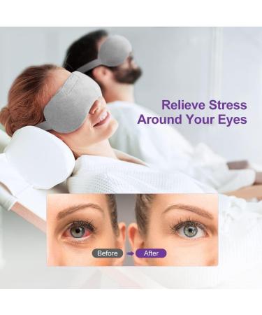 Weighted Lavender Eye Mask for Pain Relief - Hot & Cold Therapy Sleep Mask for Men & Women - Aromatherapy Eye Pillow for Dry Eyes, Migraines, Sinus Pain - Gray - Buy Online on GoSupps.com