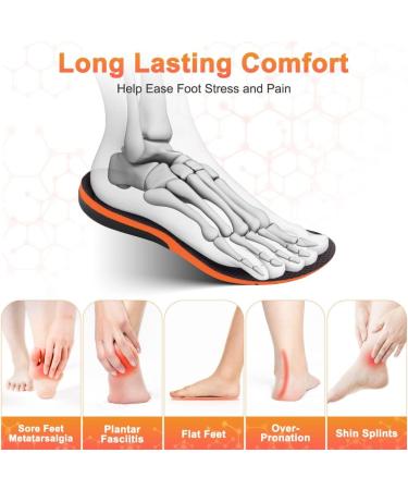 Smosun Plantar Fasciitis Arch Support Insoles for Men and Women - Pain Relief Sports Insoles for Running, Walking, Hiking - Shock Absorbing Cushion - Size L (Men 10.5-13/Women 11-13.5) - Buy Online on GoSupps.com