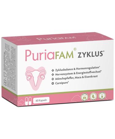 PuriaFAM Cycle Tablets - 60 Capsules - Maca Monk's Pepper Shatavari Inositol - Vegan Women's Vitamins - Cycle Balance - Buy Online on GoSupps.com