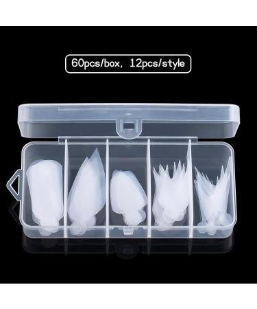 BNG 60-Piece French Dual Nail Shape Stickers Reusable Silicone Pads for Gel Manicure | 12 Sizes No.5 - Buy Online on GoSupps.com