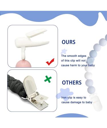 Flow Fire Silicone Dummy Clip - 2Pcs Baby Dummy Clips for Boys and Girls | Fits All Soothers and Dummies - Blue - Buy Online on GoSupps.com