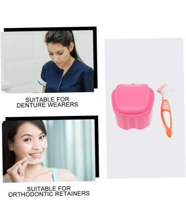 Shop Lurrose 2-Pack False Toothbrush Set & Prosthesis Case - Travel Storage Container for Dentures Ideal for Women - 8.5x8.5x7cm - Buy Online on GoSupps.com