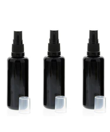 Violet glass spray bottle highly light-protective Miron glass bottle with Kosmetex black pump atomizer 3 x 50 ml