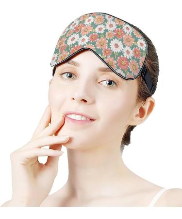 Daisy Flower Pattern Sleep Mask for Women | Adjustable Eye Shades Cover with Elastic Strap - Perfect for Travel & Relaxation - Buy Online on GoSupps.com