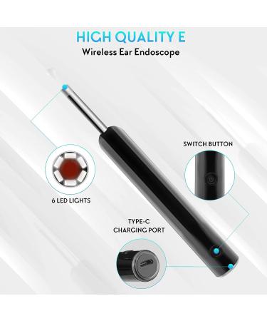 HUTYUIER Wireless Ear Cleaner with 1080P Camera & 3.9mm Ear Scope - Ear Wax Removal Tool with 8 Spoons - Compatible with iPhone, iPad, Android Phones - Buy Online on GoSupps.com