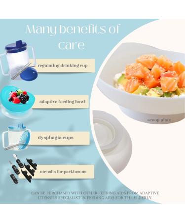 Scoop Plate High-Low Adaptive Bowl - Parkinson's & Elderly - Spill Proof & Special Needs Plate - Adaptive Utensils for Adults - Buy Online on GoSupps.com