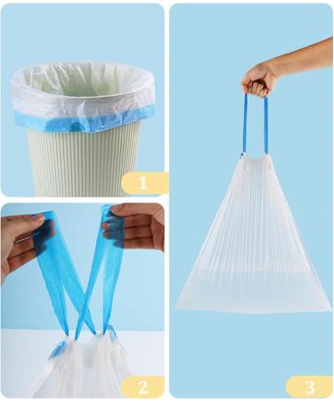 Recycling Bin Bags 6 Rolls(90PCS) Biodegradable Rubbish Bags with Drawstring Trash Bag Large Bin Liners for Bedroom Kit - Buy Online on GoSupps.com