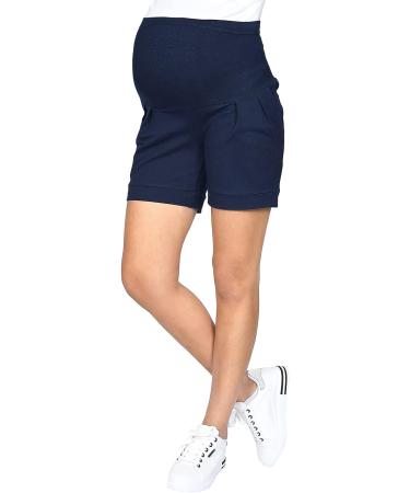 Mija Maternity Shorts Pants Trousers - Over Bump Panel - Navy Blue - Size 10 | 1047 - Buy Online on GoSupps.com