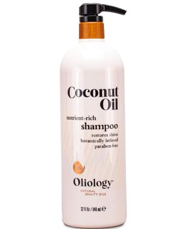 Oliology Coconut Oil Shampoo Nutrient Rich Shampoo Restores Damaged & Lifeless Hair | Botanically Infused | Provides Intense Shine | Nourishing | Made in USA Paraben Free & Cruelty Free (32 oz)