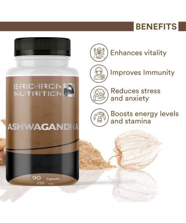 GRID-IRON NUTRITION Ashwagandha 750mg High Potency Fast Absorption - Promotes Positive Mood & Healthy Immunity - 90 Count, One Month Supply - Buy Online on GoSupps.com