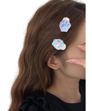 xbiez Mini Claw Clip Hairpin Y2K Headdress with Jelly Kitten Claw Paw Y2K Paw Hairpin Ladies Headwear Hair Styling Tools Blue - Buy Online on GoSupps.com