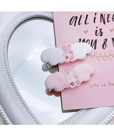 hgnxa Cute Bear Plush Angel Wing Hair Clip Sweet JK Girls Hairpins Barrettes Hair Accessories Aesthetics Hairgrip - Buy Online on GoSupps.com