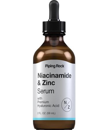 Piping Rock Niacinamide and Zinc Serum | 2 fl oz | for Face & Skin | With Hyaluronic Acid | Free of Parabens SLS & Fragrances
