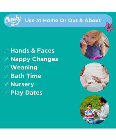 Cheeky Wipes Reusable Mini Wash Kit - White Cotton Terry Wipes for Nappy Users | Includes Soaking Box, Travel Bag, and Essential Oil Soaking Solution - Buy Online on GoSupps.com