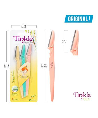 Dorco Tinkle Eyebrow Razors for Women - 9 Razors, 3ct per Pack (3pk) - Facial Hair Removal and Dermaplaning Tool with Stainless Steel Safety Cover - Exfoliating Face Trimmer - Buy Online on GoSupps.com