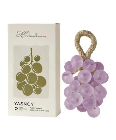 G n rique Handmade Soap Decorative Bar with Realistic Grape Scent Fruit-Shaped Soap | For Face Hands Body Bathroom Shower and Travel