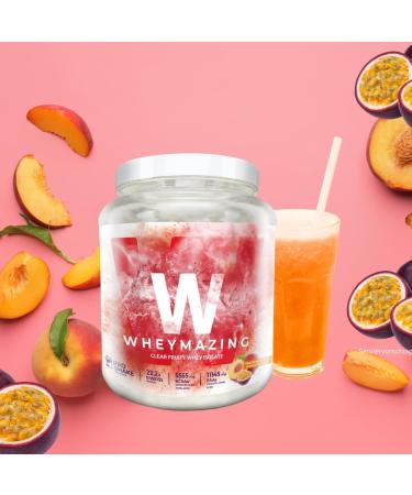 Wheymazing Clear Whey Isolate 1kg Peach Maracuja - Lactose-Free Refreshing Fruity Protein Shake - 1000g Can NF24 - Buy Online on GoSupps.com