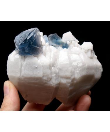 210.3g Natural Blue Fluorite Crystal Cluster Specimen Home Goods