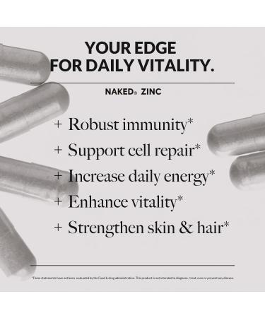 Naked Zinc Carnosine - Gut Lining Immune Function and Stomach Support Supplement Vegan Gluten-Free 17mg - 60 Capsules - Buy Online on GoSupps.com