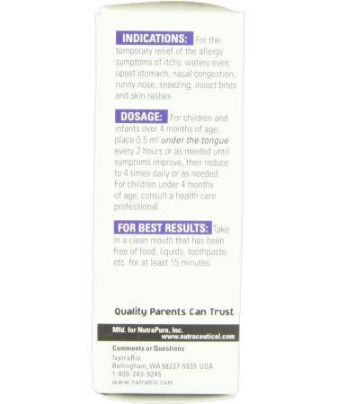 NatraBio Children's Allergy Relief - Non-Alcohol Liquid Formula (1 fl oz) - Safe & Effective - Buy Online on GoSupps.com