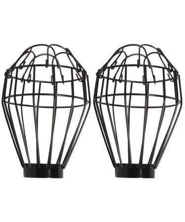 POPETPOP Metal Bulb Cage 2 pcs Box Ceramic Lamp Lampshade Vintage Light Bulbs cage Lamp Protector Metal lamp Protection