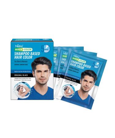 Nisha Quick Color Shampoo - Natural Hair Color for Men & Women | Original Black | 3 Sachets (0.67 Fl Oz Each) - International Shipping Available - Buy Online on GoSupps.com