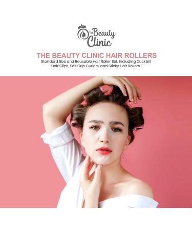 The Beauty Clinic Velcro Rollers for Hair - 10 PCS Self Grip Hair Roller 44mm by 48mm with 6 Duckbill Sectioning Clips Hairdressing Curlers And Self Holding DIY Roller Storage Bag Pink - Buy Online on GoSupps.com