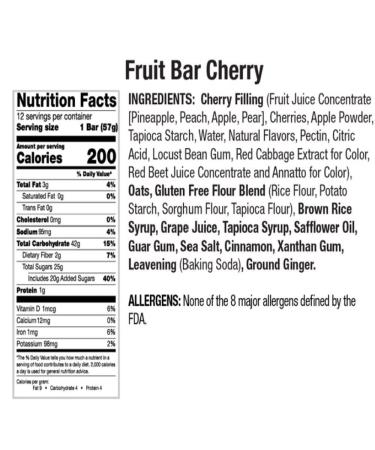 Betty Lou's Fruit Bars Variety Pack - Apple, Blueberry, Strawberry & Cherry (12 Bars) - Buy Online on GoSupps.com