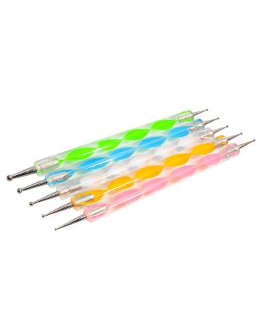 TRIXES 5 x 2-Way Nail Art Pen for Dots & Marbling | International Shipping Available - Buy Online on GoSupps.com