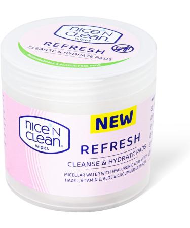 Nice 'N Clean Refresh Cleansing Pads with Micellar Water, Hyaluronic Acid & Vitamin E - 60 Biodegradable Face Wipes - Buy Online on GoSupps.com