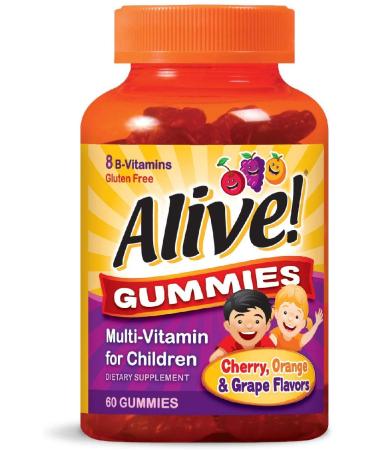 Nature's Way Alive! Gummies Multi-Vitamin for Children Cherry Orange & Grape Flavored 60 Gummies