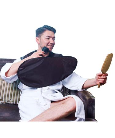 Upgrade Men Beard Shaving Aprons Cape Beard Trimming Bib Waterproof & Non-Stick Hair Catcher (Z-Black)