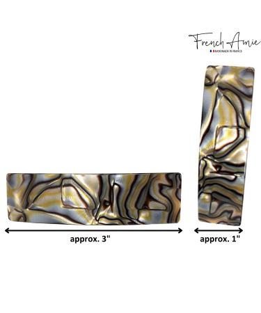 French Amie Onyx 1 Wide Celluloid Handmade Hair Clip Barrette - Elegant and Stylish - Buy Online on GoSupps.com
