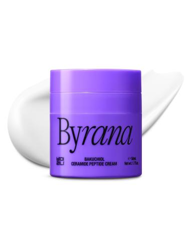 BYRANA Bakuchiol Ceramide Peptide Face Moisturizer Korean Vegan Skincare with 9 Peptides, Ceramides & Fermented Ginseng For Fine Lines, Dry & Sensitive Skin, 1.7 oz