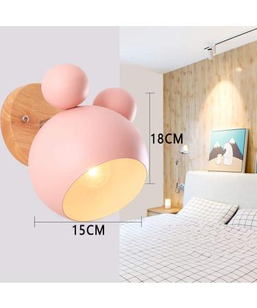 Chao Zan Simple Adjustable Wall Lamp - Kids' Bedroom & Bedside Lighting - Pink Iron & Wood Design E27 Ceiling & Corridor Decor - Buy Online on GoSupps.com